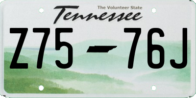 TN license plate Z7576J