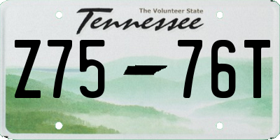 TN license plate Z7576T