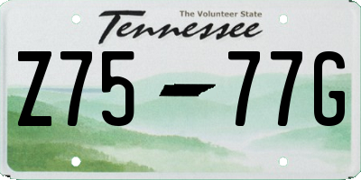 TN license plate Z7577G