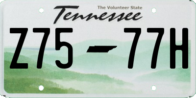 TN license plate Z7577H