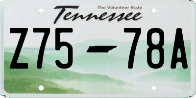 TN license plate Z7578A