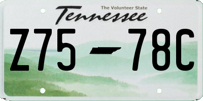TN license plate Z7578C