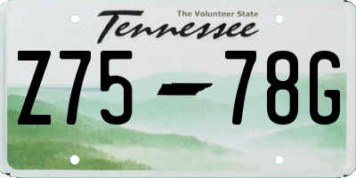 TN license plate Z7578G