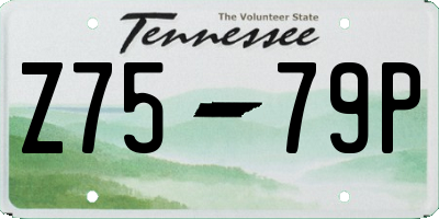 TN license plate Z7579P