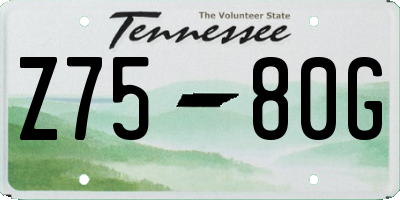 TN license plate Z7580G