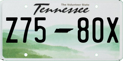 TN license plate Z7580X