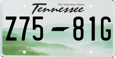 TN license plate Z7581G