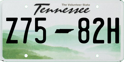 TN license plate Z7582H