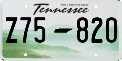 TN license plate Z7582O