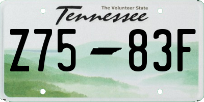 TN license plate Z7583F