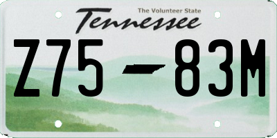 TN license plate Z7583M