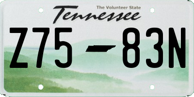 TN license plate Z7583N