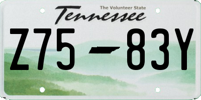 TN license plate Z7583Y