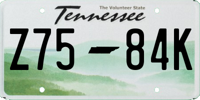 TN license plate Z7584K