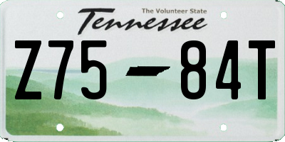 TN license plate Z7584T