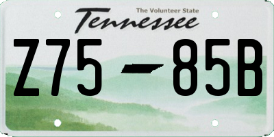 TN license plate Z7585B