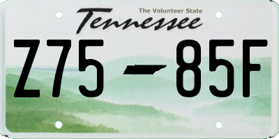 TN license plate Z7585F