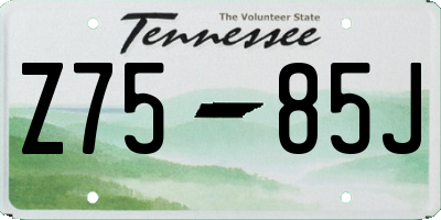 TN license plate Z7585J