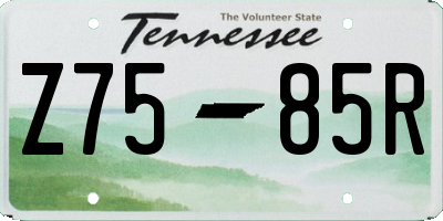 TN license plate Z7585R