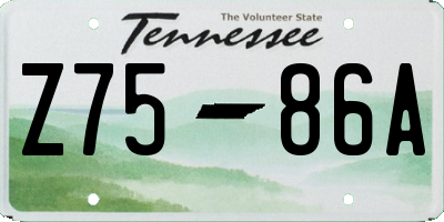 TN license plate Z7586A