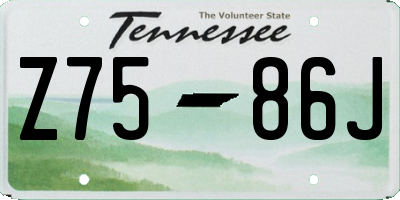 TN license plate Z7586J