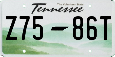 TN license plate Z7586T