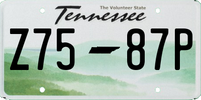 TN license plate Z7587P