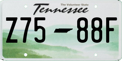 TN license plate Z7588F