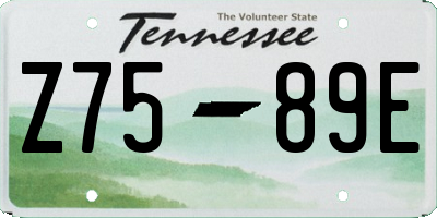 TN license plate Z7589E