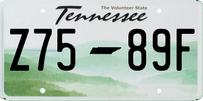 TN license plate Z7589F