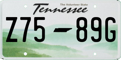 TN license plate Z7589G