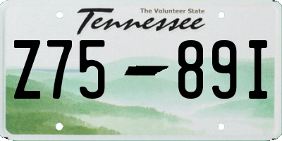TN license plate Z7589I