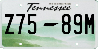 TN license plate Z7589M