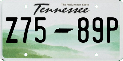 TN license plate Z7589P