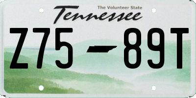 TN license plate Z7589T