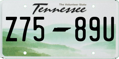 TN license plate Z7589U