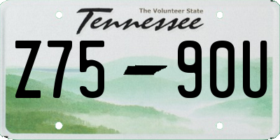 TN license plate Z7590U