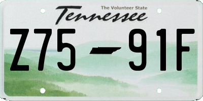 TN license plate Z7591F