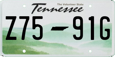 TN license plate Z7591G
