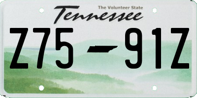 TN license plate Z7591Z
