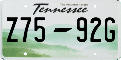 TN license plate Z7592G