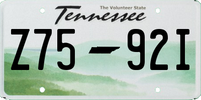 TN license plate Z7592I