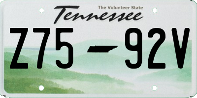 TN license plate Z7592V