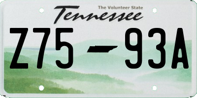 TN license plate Z7593A