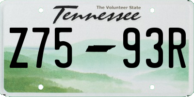 TN license plate Z7593R