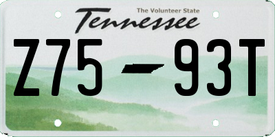 TN license plate Z7593T