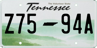 TN license plate Z7594A