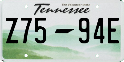 TN license plate Z7594E