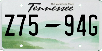 TN license plate Z7594G