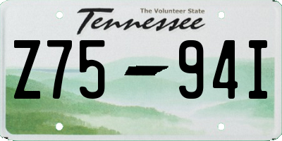TN license plate Z7594I
